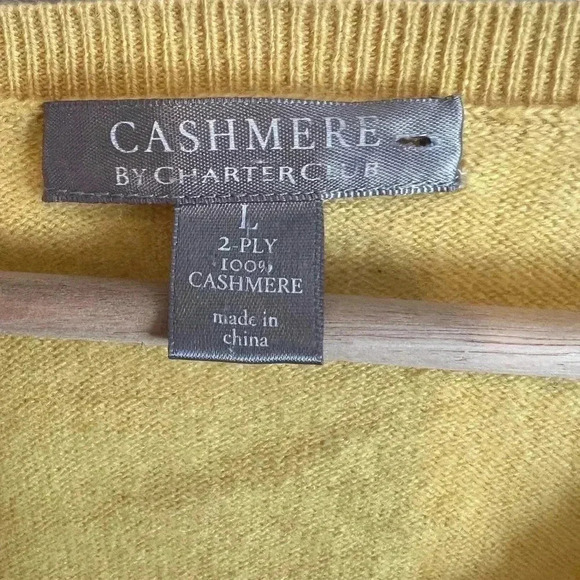 Charter Club 2 Ply Preppy Cashmere Argyle Sweater Size LG V-neck - Picture 4 of 8